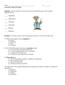 Scientific Method Quiz
