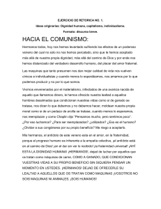 Ejercicio de Retorica No. 1: Discurso Hacia el Comunismo