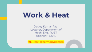 Work & Heat in Thermodynamics