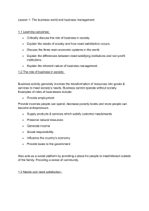 Lesson 1: Business World & Management Basics