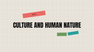 Chapter 2: Culture and Human Nature