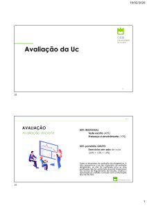 Plano de Avalia&ccedil;&atilde;o da Disciplina - Universidade de Aveiro