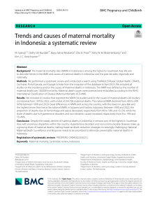 Trends and Causes of Maternal Mortality in Indonesia: Systematic Review