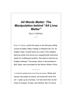 All Words Matter: The Manipulation behind "All Lives Matter"