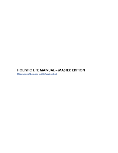 Holistic Life Manual: Master Edition for Personal Growth