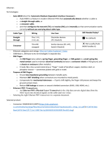Ethernet Terminologies: Auto-MDIX, Cables, EMI Fingers