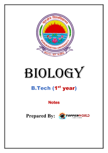Biology Notes for B.Tech 1st Year