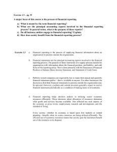 Accounting Exercises: Financial Reporting Basics