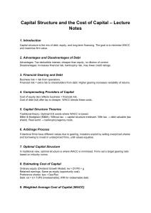 Capital Structure and Cost of Capital Lecture Notes