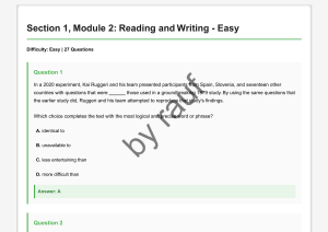 Reading and Writing Easy Test Module 2