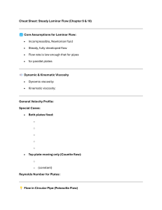 Steady Laminar Flow Cheat Sheet
