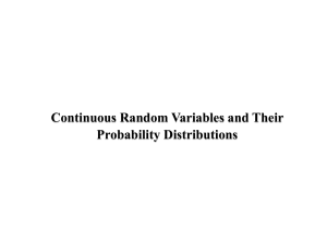 Continuous Random Variables & Probability Distributions