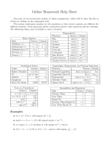 STACK student help sheet calculus