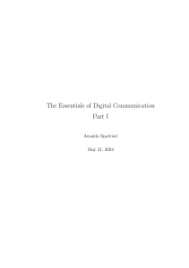 The Essentials of Digital Communication Part I Textbook