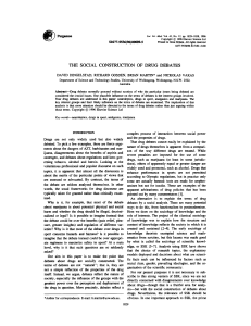Social Construction of Drug Debates: Interest Groups in Drug Policy