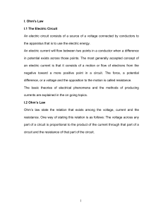 Ohm's Law and Electric Circuits