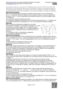 Ejercicios F&iacute;sica PAU Comunidad de Madrid 2000-2024. Enunciados de Ondulatorio