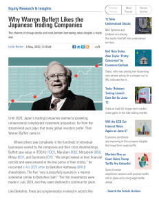 Why Warren Buffett Likes Japanese Trading Companies