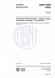 Norma ABNT NBR 12655: Preparo e Controle de Concreto Portland