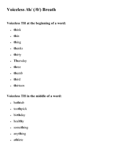 English Pronunciation: Voiceless /th/ Sound Guide