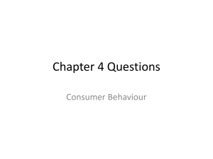 Chapter 4 Questions: Consumer Behaviour Study Guide