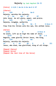 Majesty Chord Sheet by Jack Hayford