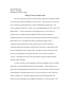 Duking It Out for Popular Music: Jazz as Serious Art