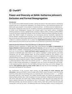 Power and Diversity at NASA: Katherine Johnson&rsquo;s Exclusion & Desegregation