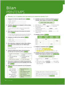 Bilan Printemps - Exercices de fran&ccedil;ais B2