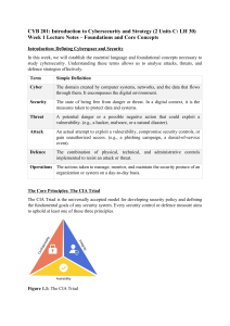 CYB 201 Week 1 Lecture Notes: Cybersecurity Foundations