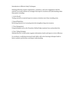 Introduction to Effective Study Techniques