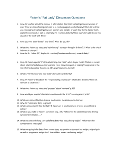 Yalom's 'Fat Lady' Discussion Questions
