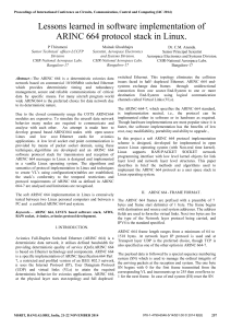 Software Implementation of ARINC 664 Protocol Stack in Linux: Lessons Learned