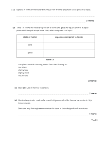 Thermal Expansion Exam Questions: Liquids, Solids, Gases