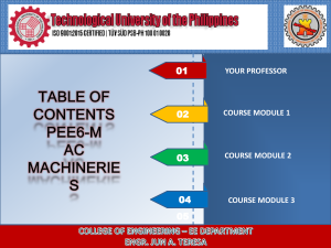 PEE6-M AC MACHINERIES: Alternators & EMF Equations