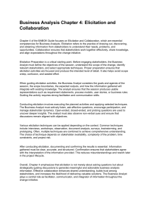 Business Analysis Chapter 4: Elicitation & Collaboration