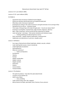 Biomechanics Study Guide: Exam Prep April 22nd