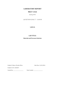 Laboratory Report: Materials and Processes Selection for Keyboard Analysis