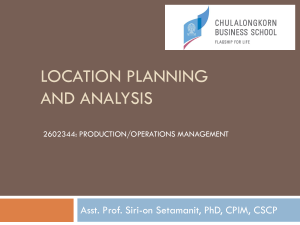 Location Planning and Analysis in Operations Management