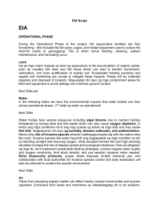 EIA Script for Aquaculture Operational Phase