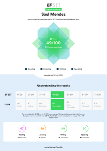 EF SET English Certificate: B1 Intermediate Level