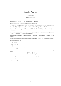 Complex Analysis Problem Set 1