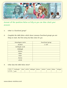 Chemistry Worksheet: Functional Groups & Nomenclature