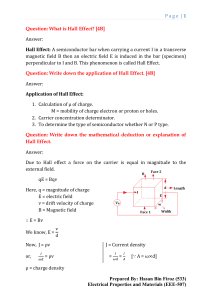 Hall Effect: Definition, Applications, and Mathematical Deduction