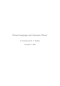 Formal Languages and Automata Theory Textbook