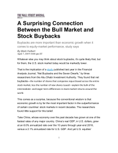 Surprising Link Between Bull Market and Stock Buybacks