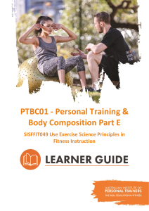 PTBC01 Personal Training & Body Composition Part E Learner Guide