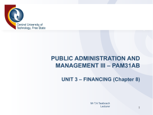 Public Administration & Management III: Unit 3 Financing