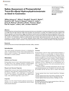 Safety Assessment of Pentaerythrityl Tetra-Di-t-Butyl Hydroxyhydrocinnamate in Cosmetics