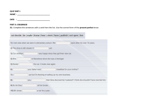 SMP 1 Grammar Quiz: Present Perfect Tense
